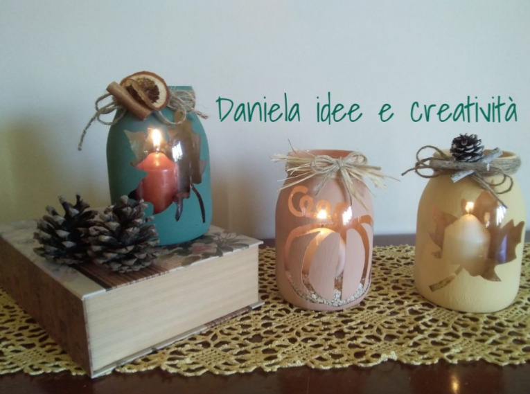 Lanterne autunnali fai da te con barattoli di vetro - Daniela Idee e  Creatività